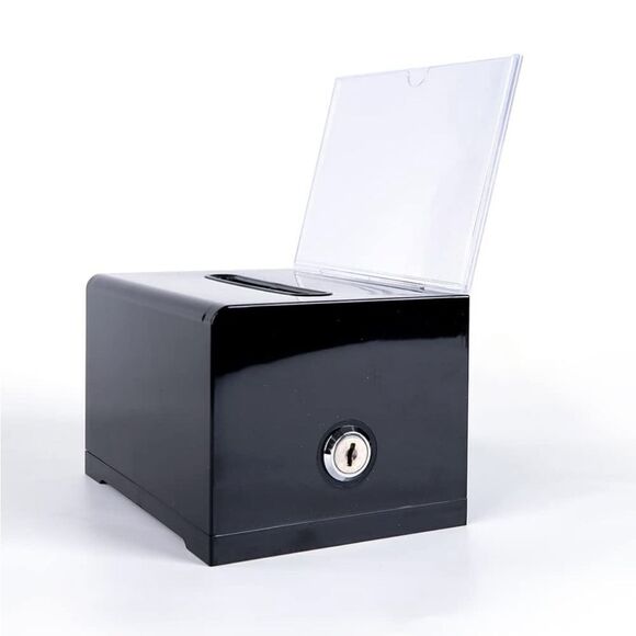 Acrylic donation bunks with lock and sign holder includes suggestion cards/keys - Picture 1 of 9